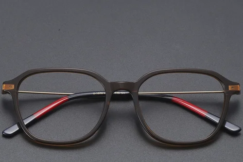 Lunettes rectangulaires en titane brun #BS1913-0472