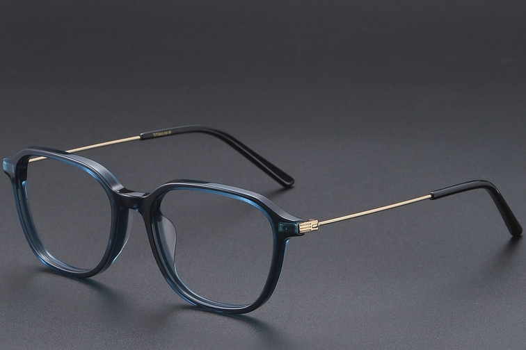 Rectangular Blue Titanium Glasses #BS1913-0473