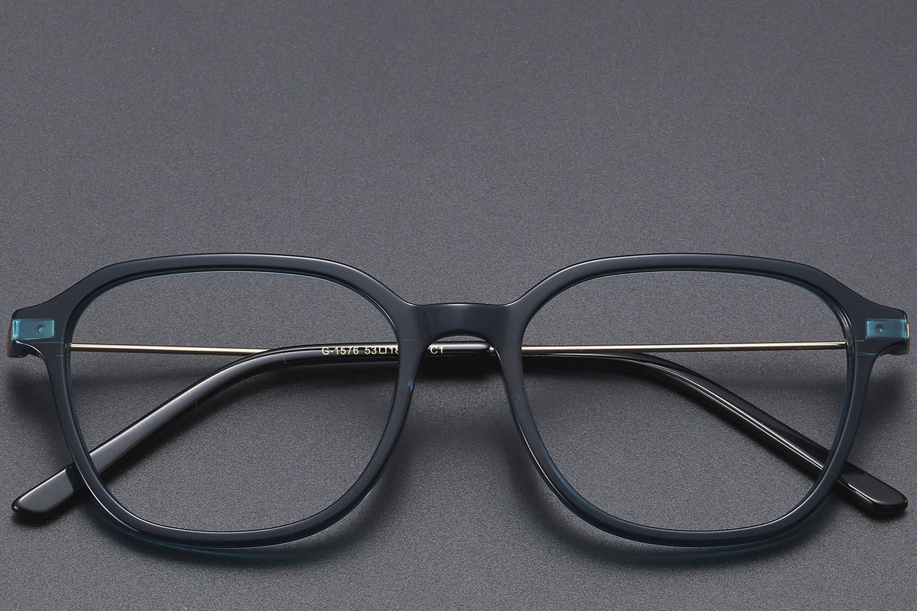 Gafas rectangulares de titanio azul #BS1913-0473