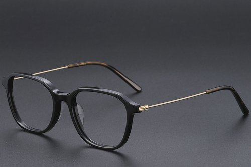 Lunettes rectangulaires en titane noir #BS1913-0474