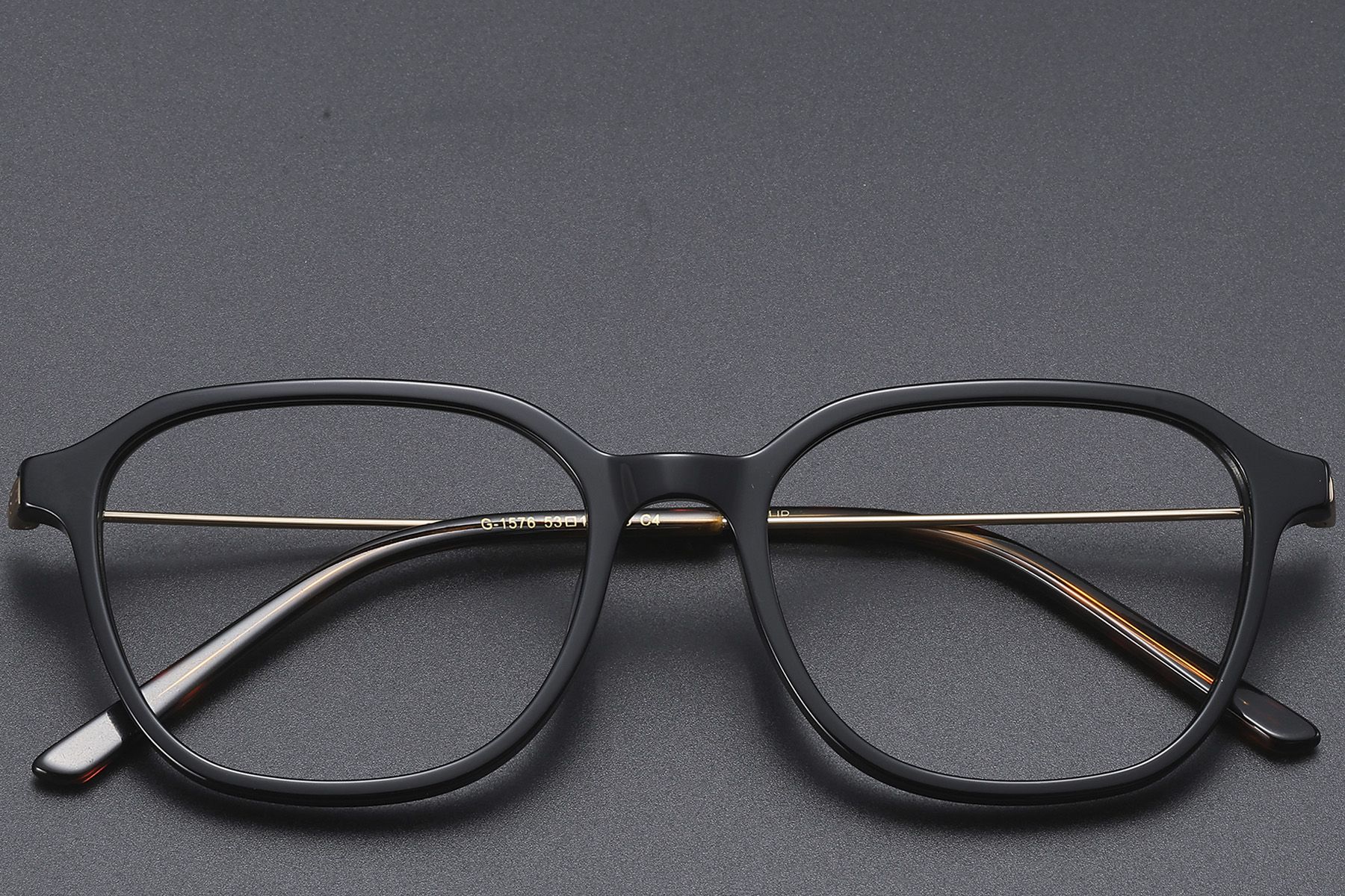 Rectangular Black Titanium Glasses #BS1913-0474