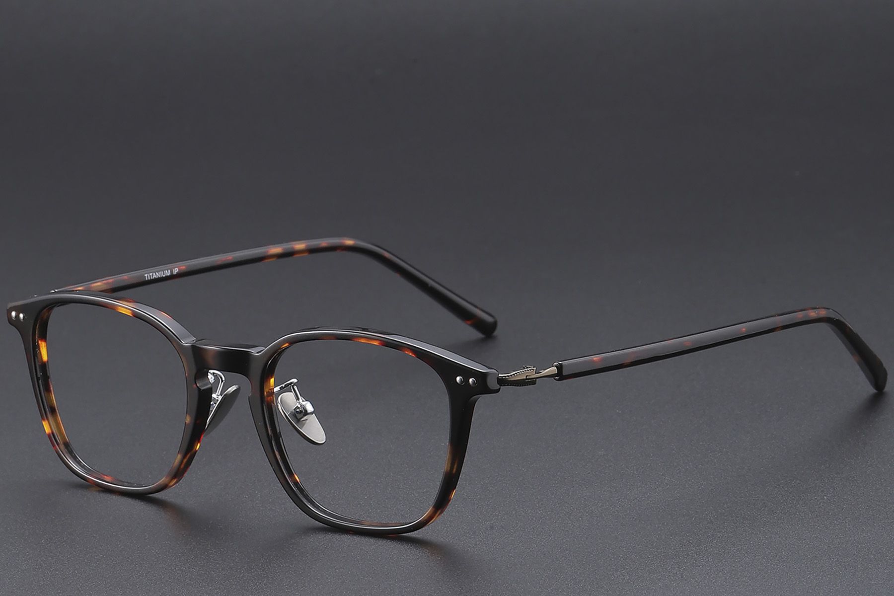Rectangular Tortoiseshell Acetate Glasses #BS1913-0475