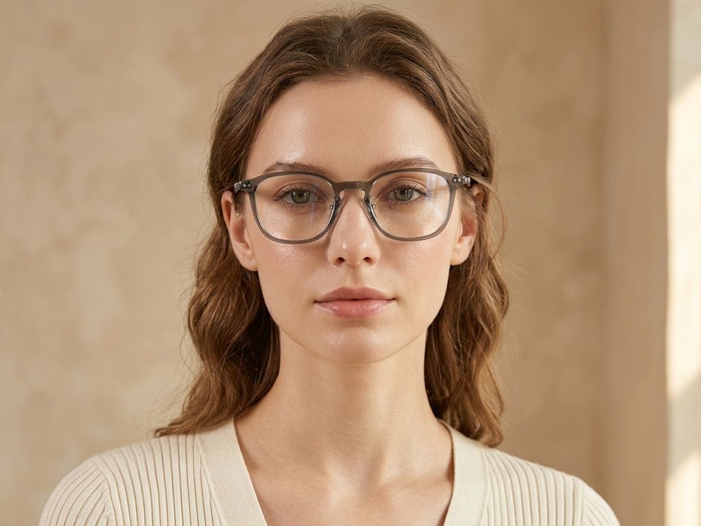 Gafas rectangulares de acetato gris #BS1913-0476