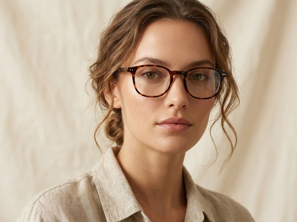 Rectangular Tortoiseshell Acetate Glasses #BS1913-0477