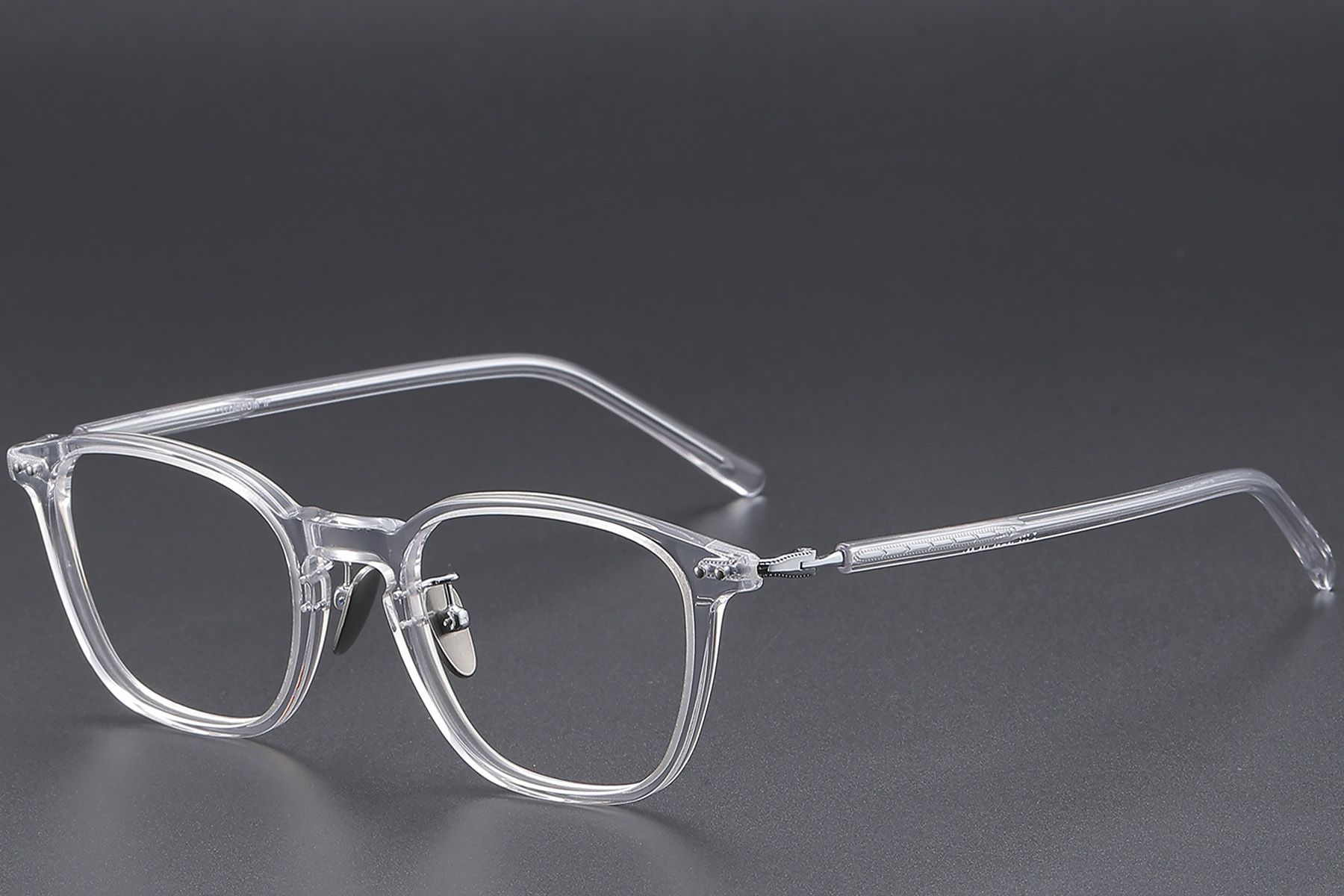 Rectangular Transparent Acetate Glasses #BS1913-0478