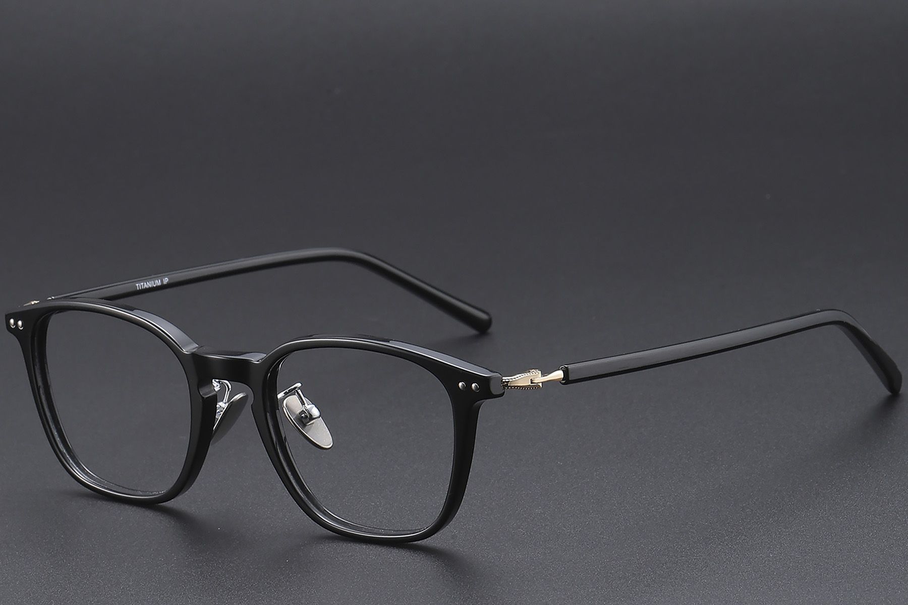 Rectangular Black Acetate Glasses #BS1913-0479