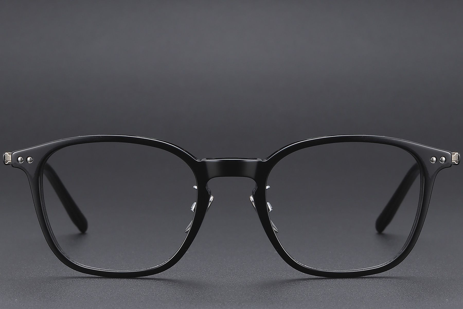 Rectangular Black Acetate Glasses #BS1913-0479