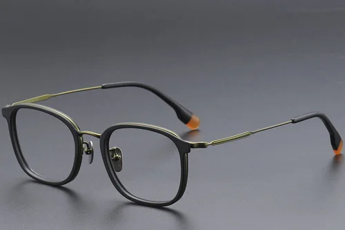 Lunettes rectangulaires en titane vert #BS1913-0480
