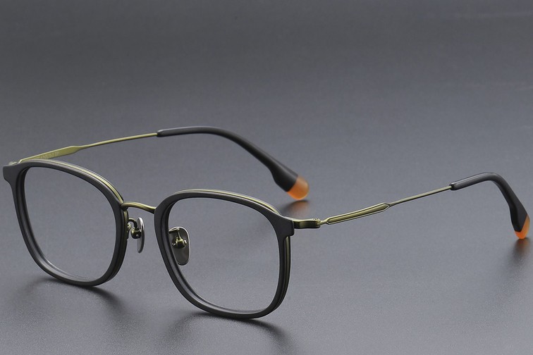 Gafas rectangulares de titanio verde #BS1913-0480
