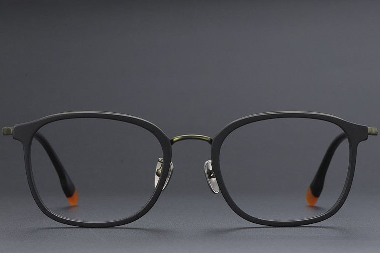 Gafas rectangulares de titanio verde #BS1913-0480