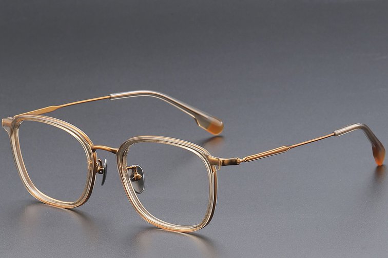 Gafas rectangulares de titanio marrón #BS1913-0481
