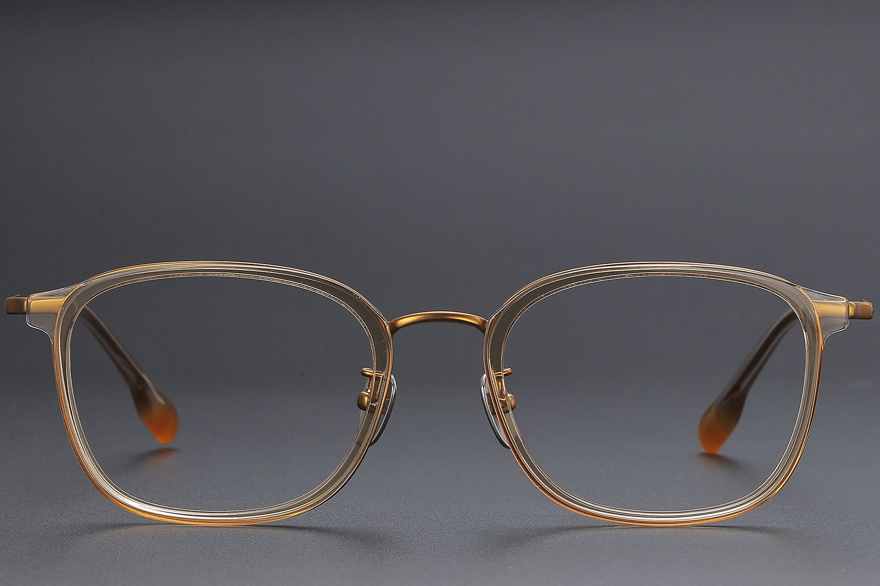 Rectangular Brown Titanium Glasses #BS1913-0481