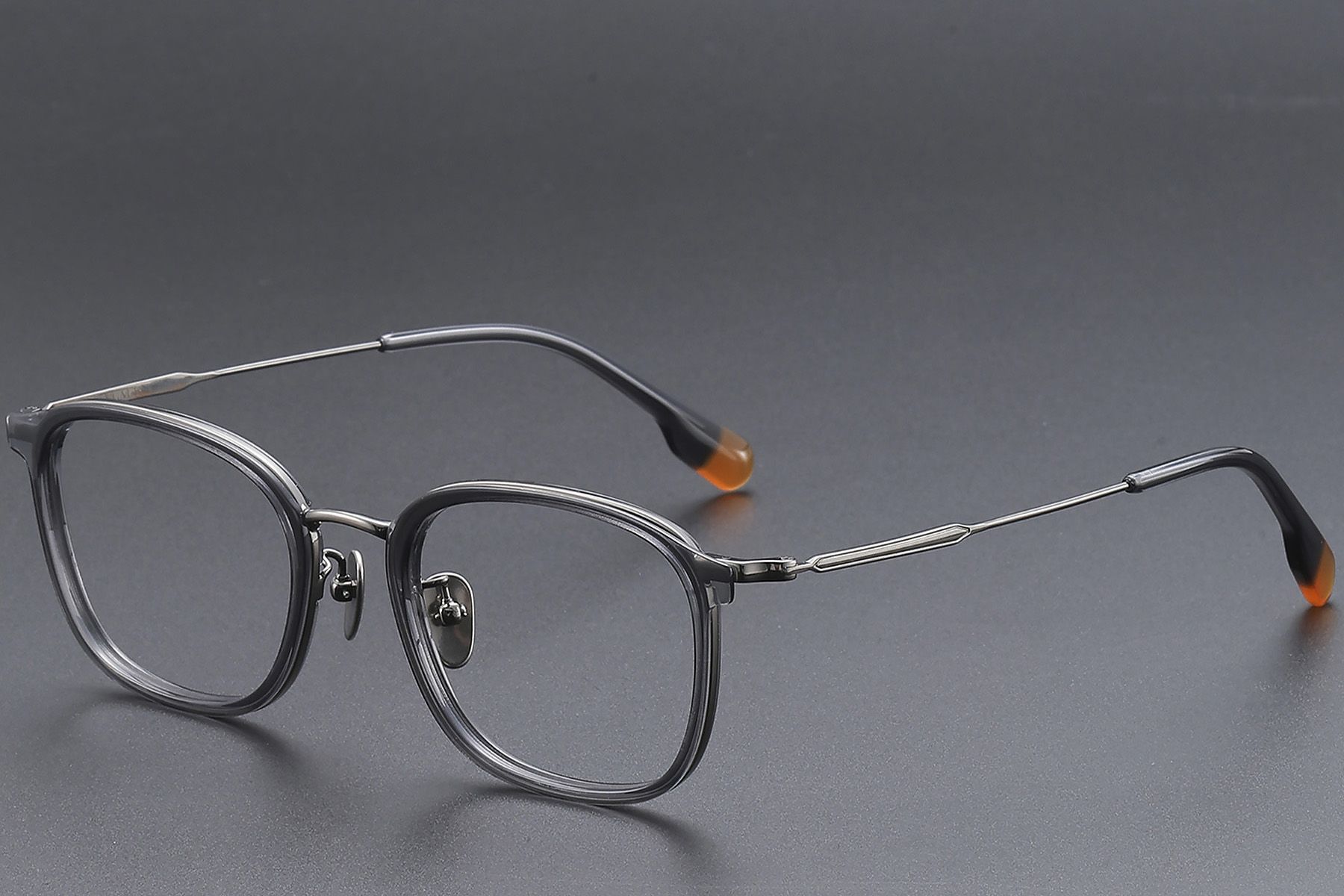 Rectangular Gray Titanium Glasses #BS1913-0482