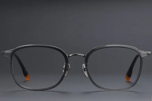 Lunettes rectangulaires en titane gris #BS1913-0482