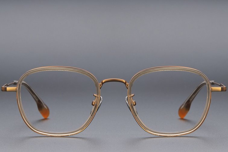 Rectangular Brown Titanium Glasses #BS1913-0484
