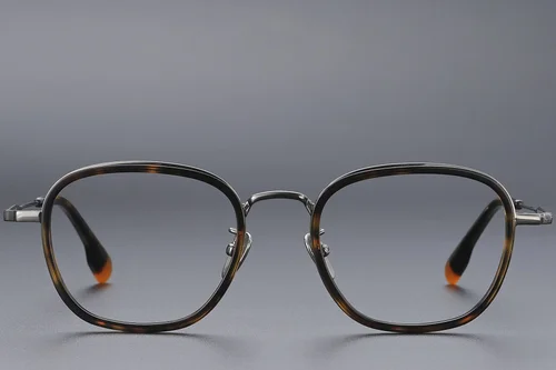 Lunettes rectangulaires en titane écaille de tortue #BS1913-0485