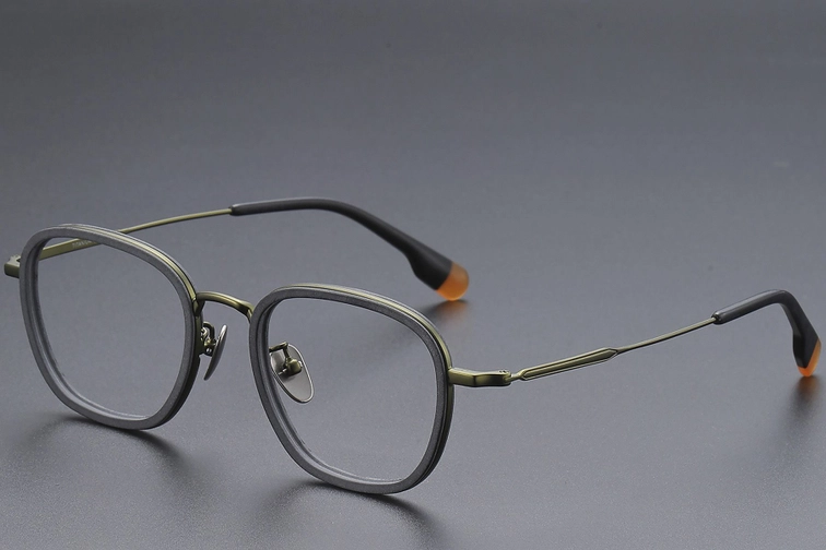 Rectangular Green Titanium Glasses #BS1913-0486