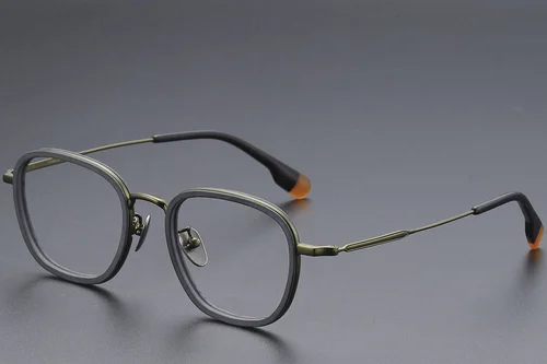 Lunettes rectangulaires en titane vert #BS1913-0486
