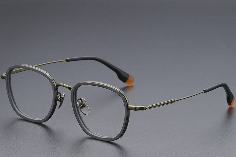 Gafas rectangulares de titanio verde #BS1913-0486