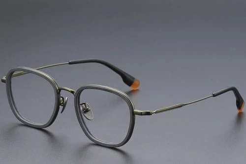 Rectangular Green Titanium Glasses #BS1913-0486