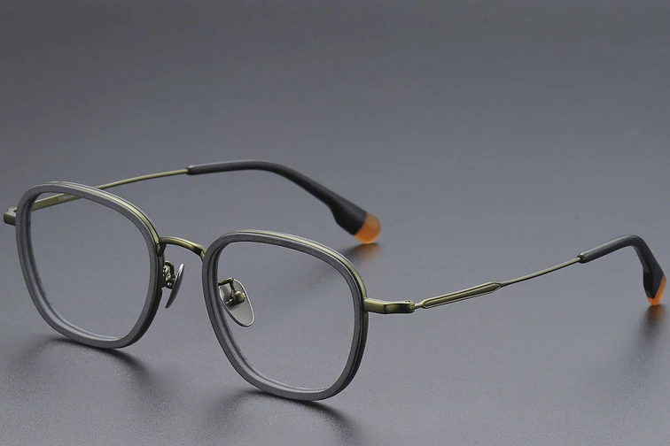 Gafas rectangulares de titanio verde #BS1913-0486