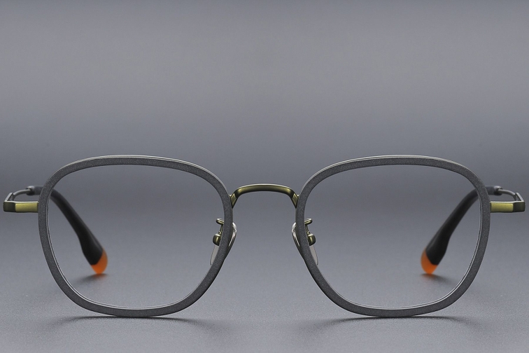 Rectangular Green Titanium Glasses #BS1913-0486