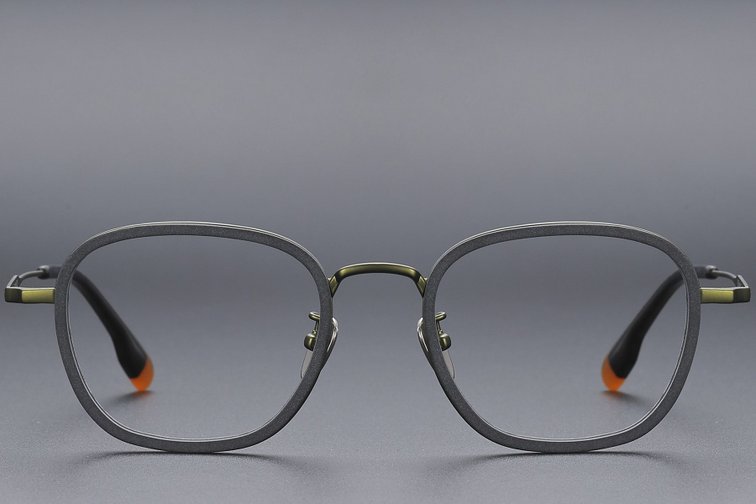 Gafas rectangulares de titanio verde #BS1913-0486