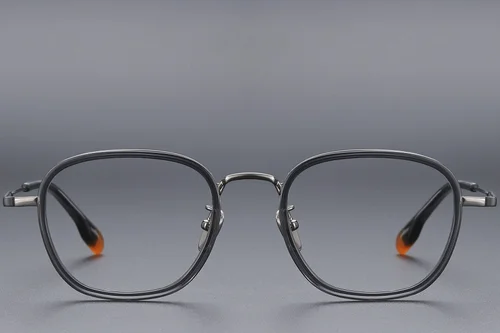 Lunettes rectangulaires en titane gris #BS1913-0487