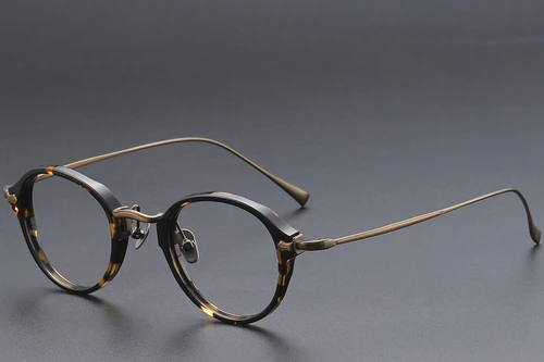 Oval Tortoiseshell Titanium Glasses #BS1913-0489