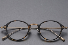 Ovale titanium bril met schildpadmotief #BS1913-0489