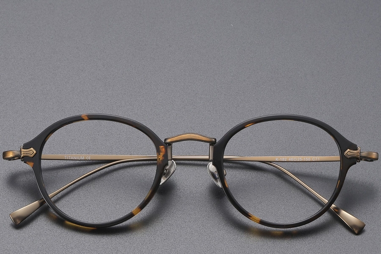 Ovale Titanbrille in Schildpattoptik #BS1913-0489
