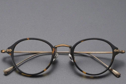 Lunettes ovales en titane écaille de tortue #BS1913-0489