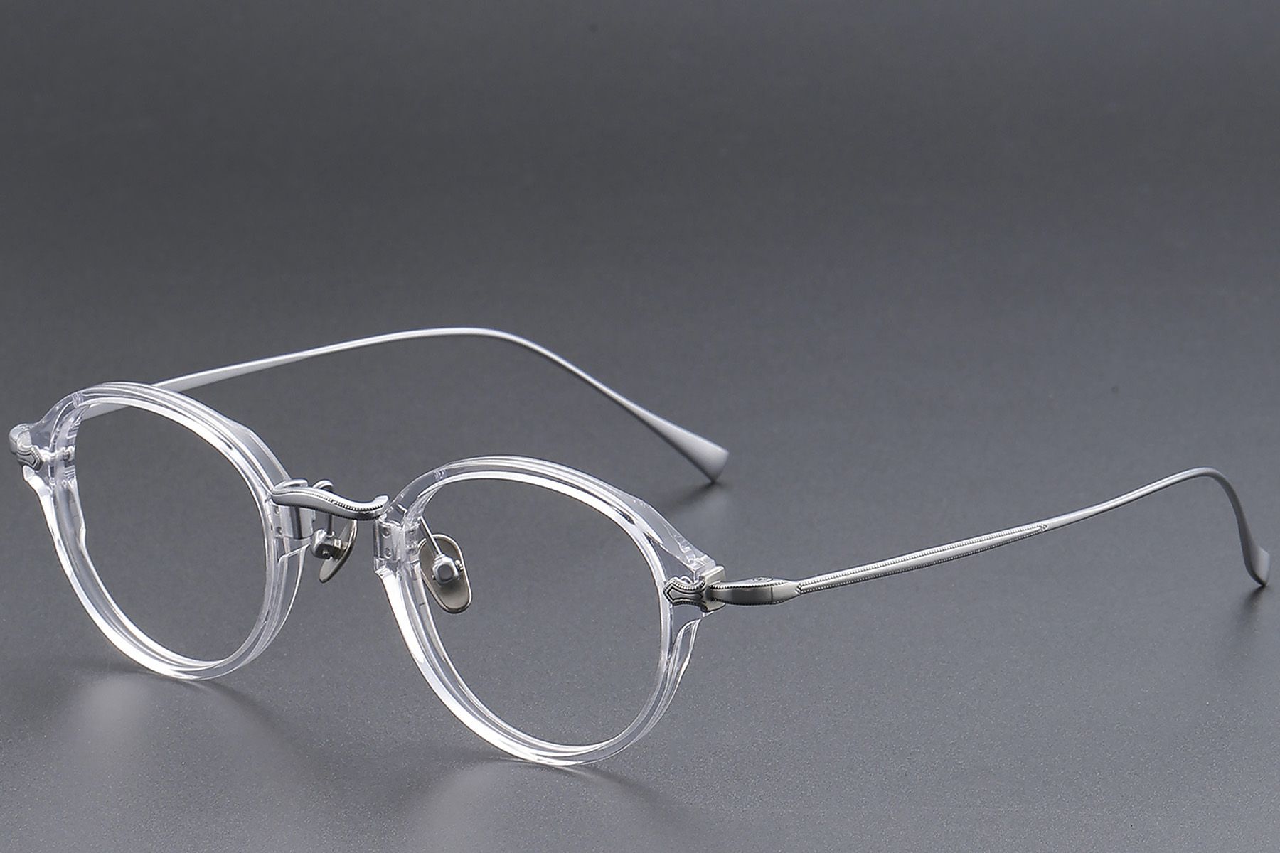 Oval Transparent Titanium Glasses #BS1913-0491