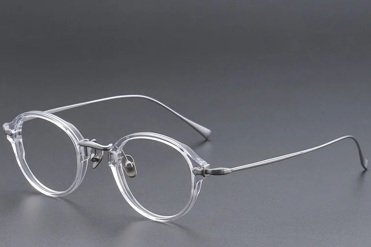 Gafas ovaladas transparentes de titanio #BS1913-0491