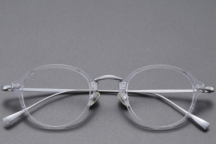 Gafas ovaladas transparentes de titanio #BS1913-0491
