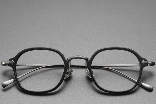 Lunettes ovales en titane noir #BS1913-0493