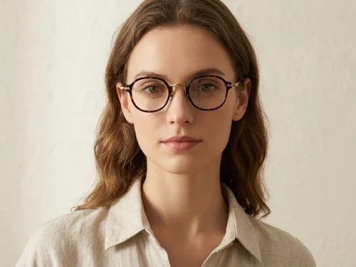Lunettes ovales en titane écaille de tortue #BS1913-0494