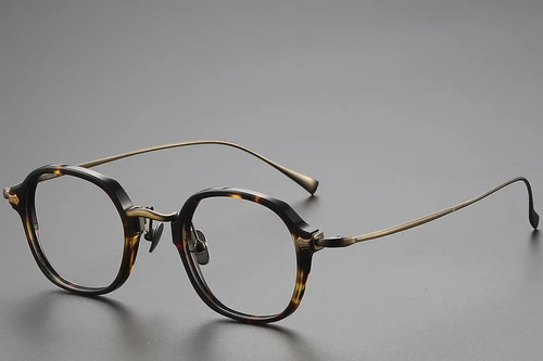 Oval Tortoiseshell Titanium Glasses #BS1913-0494