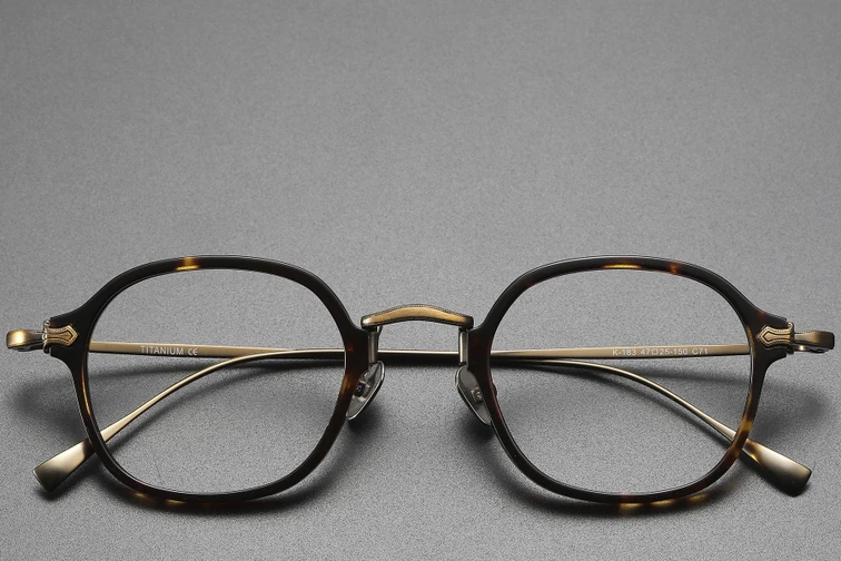 Lunettes ovales en titane écaille de tortue #BS1913-0494