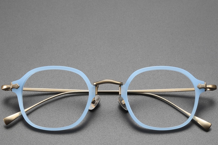 Oval Blue Titanium Glasses #BS1913-0495