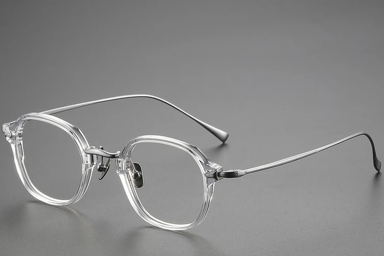Oval Transparent Titanium Glasses #BS1913-0496