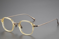 Gafas ovaladas de titanio amarillo #BS1913-0497