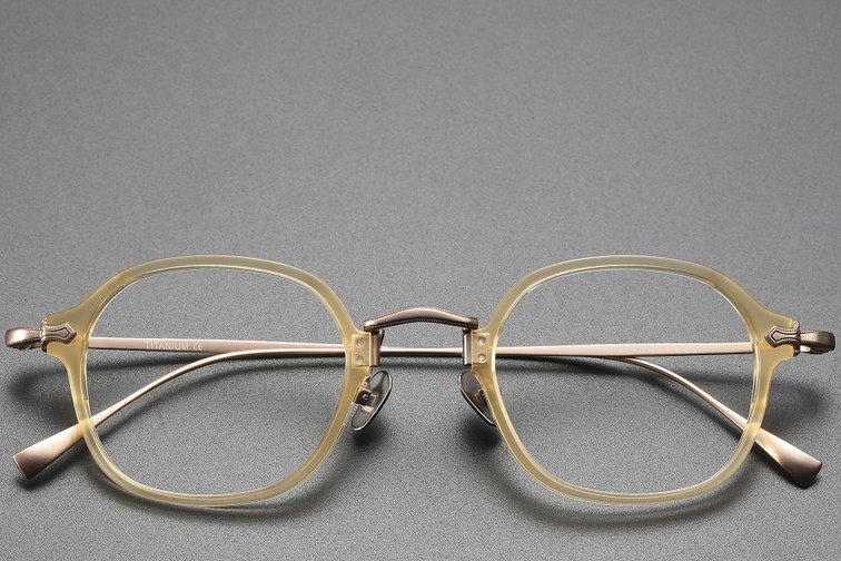 Oval Yellow Titanium Glasses #BS1913-0497