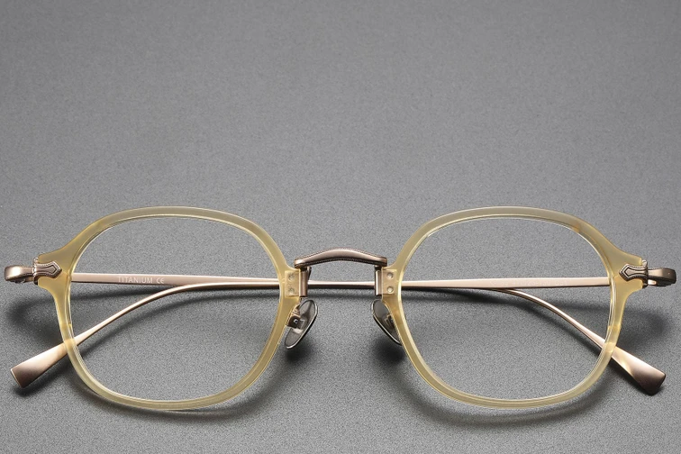 Ovale gele titanium bril #BS1913-0497