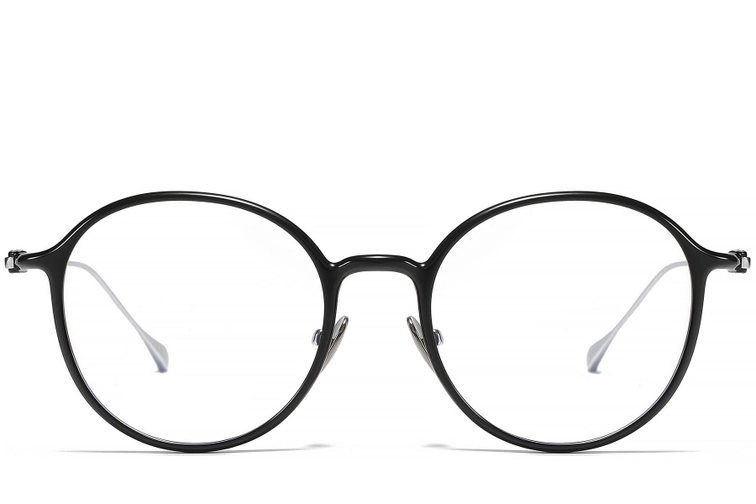 Oval Black Titanium Glasses #BS1913-0498