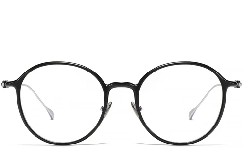 Ovale schwarze Titanbrille #BS1913-0498