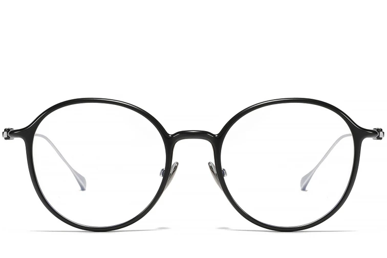 Gafas ovaladas de titanio negro #BS1913-0498