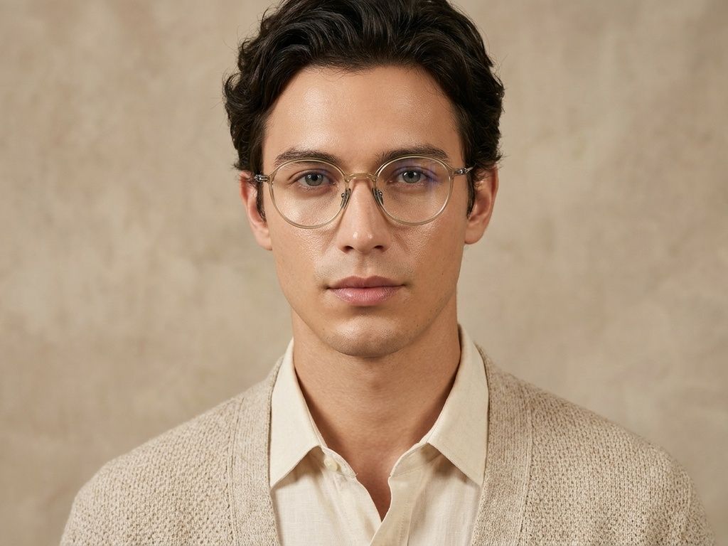 Oval Green Titanium Glasses #BS1913-0499