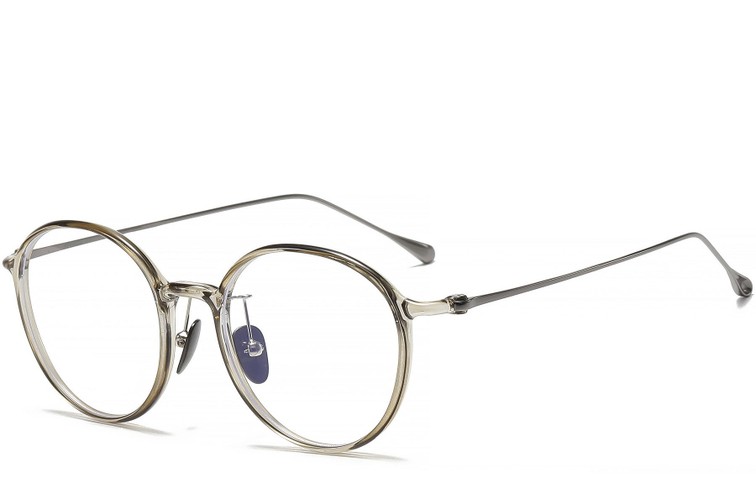 Lunettes ovales en titane vert #BS1913-0499