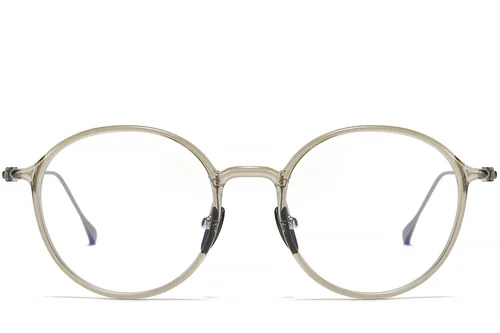 Lunettes ovales en titane vert #BS1913-0499
